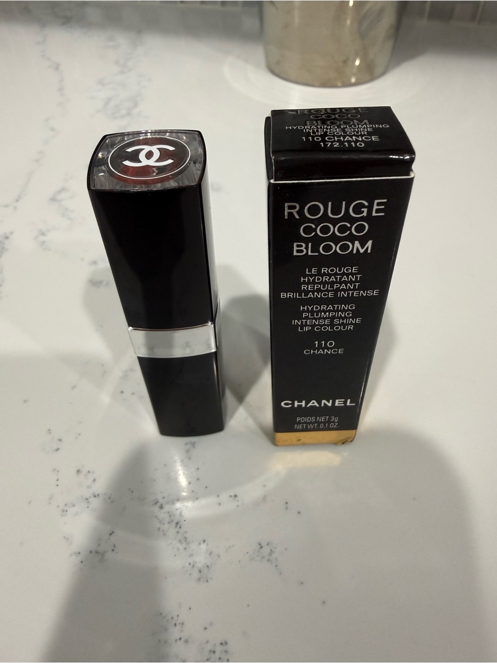 NIB CHANEL Rouge Coco Bloom Lipstick in Shade 110, Chance. Rare find!